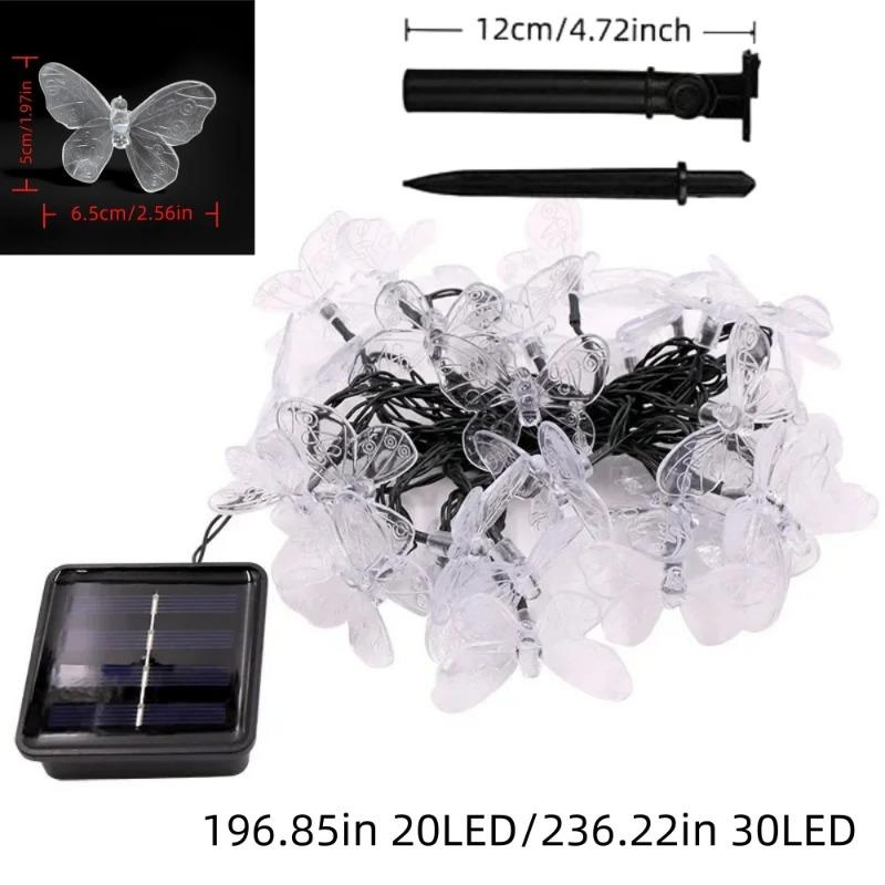 Solar Butterfly Fairy Lights Waterproof Solar String Light for Outdoor Garden Patio Courtyard Party Wedding Scene Home Decor