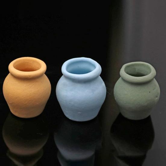 2/3Pcs Mini Ceramic Porcelain Vases Succulent Flower Pots for 45669 Dollhouse