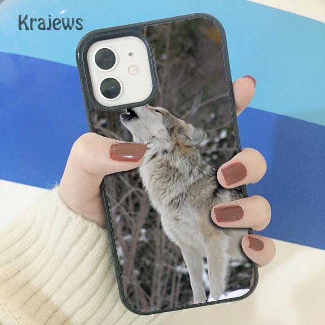 Krajews Animal The Wolf Howl Soft Phone Case Cover For IPhone 18 17 Air 16 15 14 plus 11 12 13 pro max coque Shell Fundas