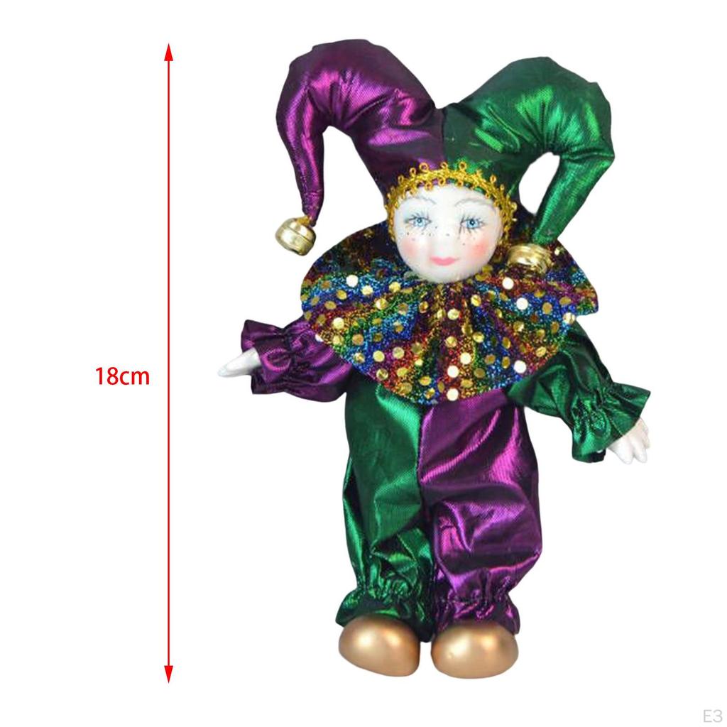 7 Inch Ceramic Figurines, Bendable Arms And Legs, Hand Painted, Stand Up for Desktop,