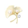 Pearl Ginkgo Leaf Brooch, Pin Decoration, Coat, Suit, and Garment Fixation