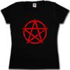 RODE PENTAGRAM TEKEN VROUWEN SHIRT Aleister Crowley Pentagram Satanische Cirkel 666