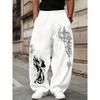 Pantaloni Sportivi Casual Gotici Popolari da Uomo, Caratterizzati da Pantaloni Larghi Morbidi e Comodi