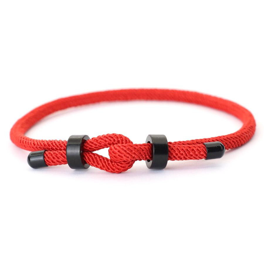 

New Unique Men Bracelet With Stainless Steel Buckle Handcrafted Adjustable A Grade 4mm String Braslet Daily Casual Accessories красный