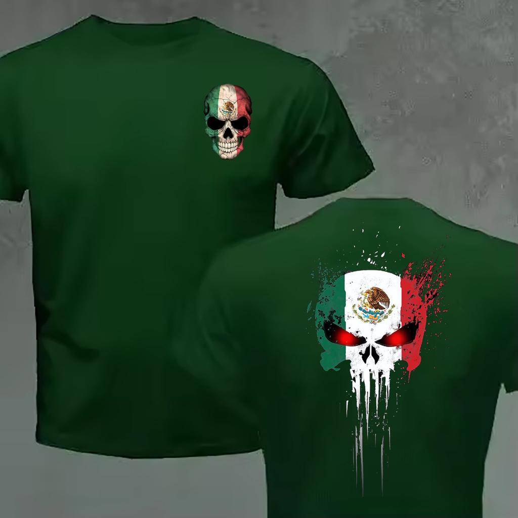 Vintage Grunge Distressed Mexicano Mexican Coat Of Arms T Shirt Unisex Cotton Tshirt Fashion Clothing Short Sleeve Casual Tshirt