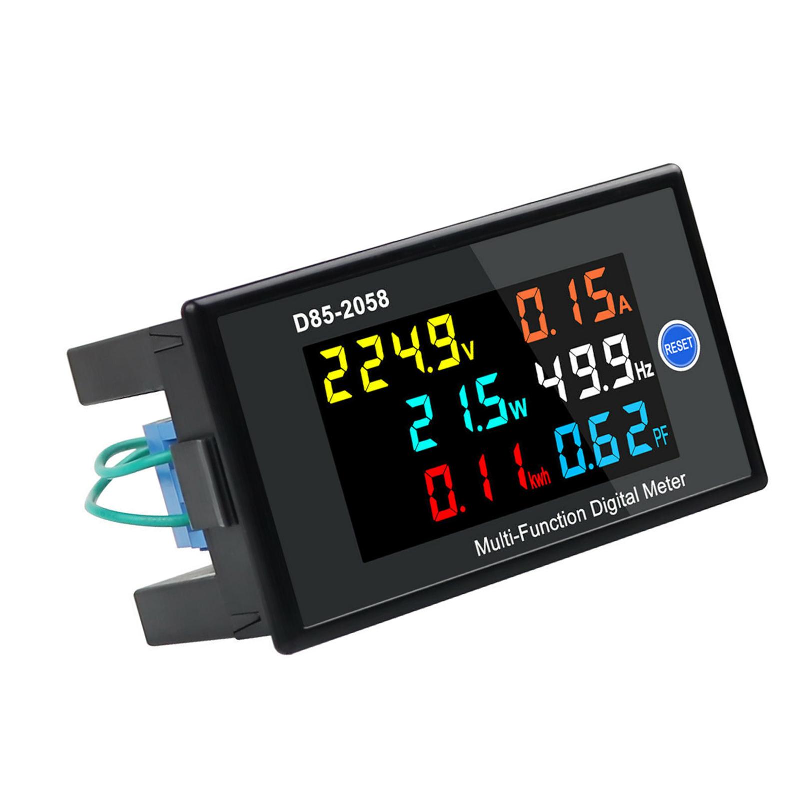 

Multi Function Single Phase Digital Meter LCD Display AC Voltage AC Current Power Frequency Electric Energy Power чорний