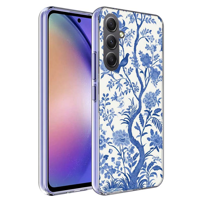 Blue white Porcelain Pattern Phone Case for Samsung A17 A37 A57 A07 A16 A26 A36 A56 A06 A02S A12 A22 A32 A52S A04S A14 A24 A34 A