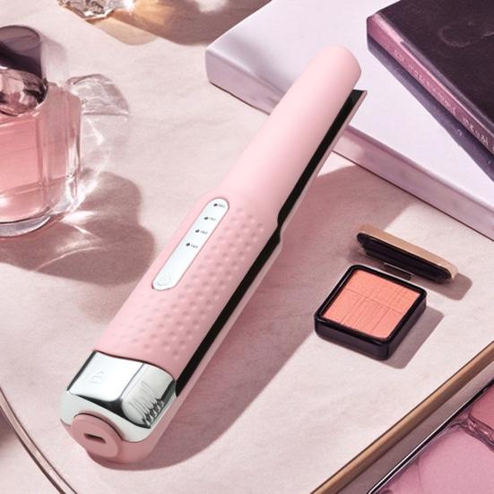 Portable Cordless Hair Straightener 4 Temperature Modes Adjustable Fast Heating 2-In-1 Dual Purpose Curling Wand Flat Iron Electric Hair Styling Tools