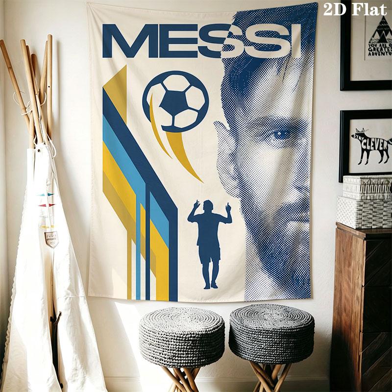 Lionel Messi Wall Hanging Printed Fabric Blanket Decorative Tapestries for Bedroom Living Room Home Decor