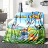 Name Custom Pocket Monster Print Flannel Blanket High Quality Warm Comfortable Cover for All Seasons Perfect for Gifts Home Decor