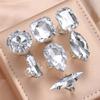Set di 7 Anelli Impilabili in Cristallo a Goccia Versatili Gioielli Eleganti per Molte Occasioni Accessori a Goccia per Donna