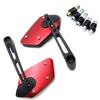 PIENSE Universal Motorcycle Mirror Set with 5 Mounting Bolts for Exterior Customization (8mm, 10mm, Right-Hand, Left-Hand) (Red)