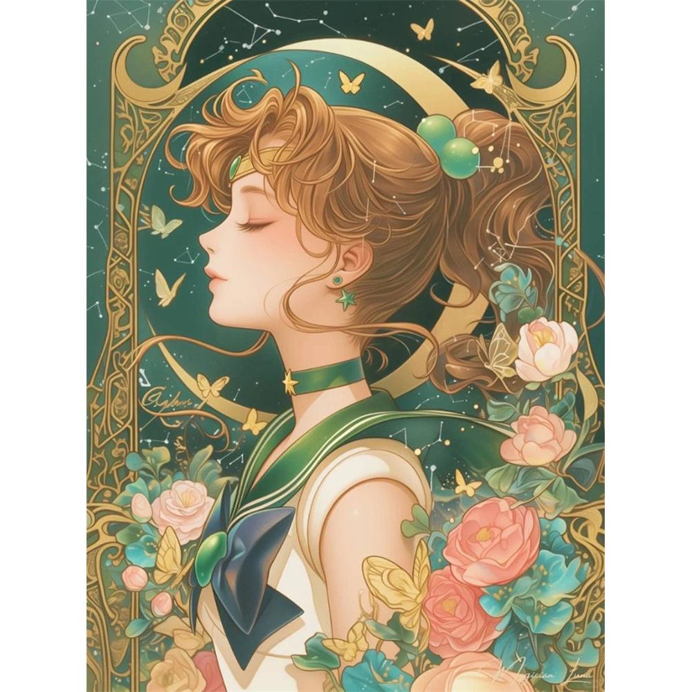 Cartoon Girl Diamond Painting Beauty Girl Warrior Sticking Embroidery Handmade DIY Mosaic Home Decoration Gift