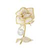 Peony Brooch with A Fashionable Design Sense, Pearl Brooch with A Unique and Trendy Light Luxury Coat Accessory, Anti-glare Pin