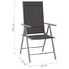 VidaXL 6x Folding Garden Chairs Patio Armchairs Outdoor Dining Chairs Terrace Armchairs 312183
