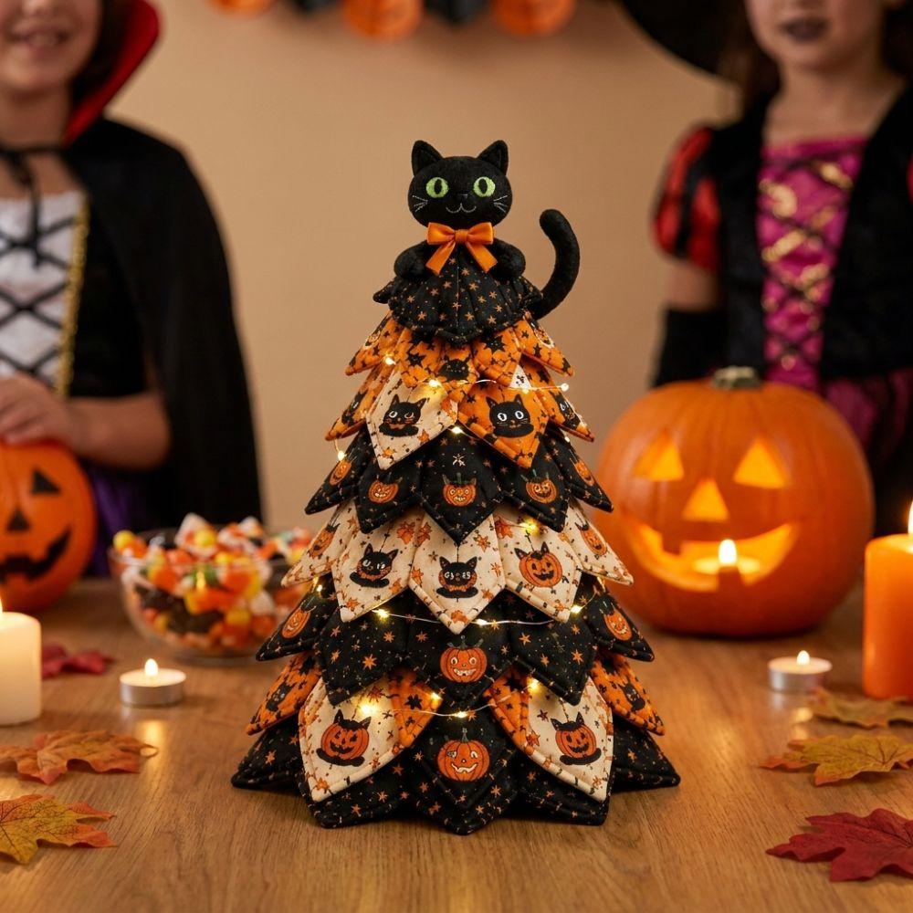 Kit Albero di Natale Trapuntato Vintage Zucca Fantasma Cucito a Mano Albero del Festival Decorazione Patchwork per la Casa