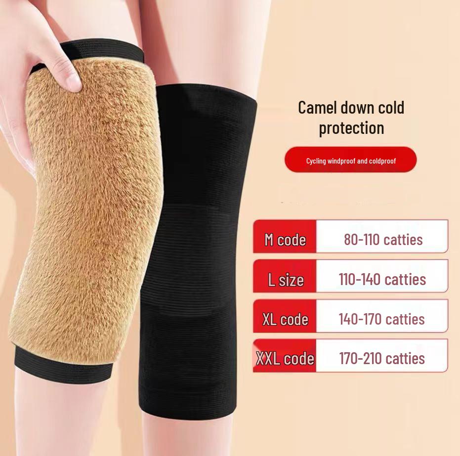 

Camel Wool Knee Pads - Warm Knee Joint Protection for Men and Women, Suitable for Elderly in Summer, Thin Leg Warmers L