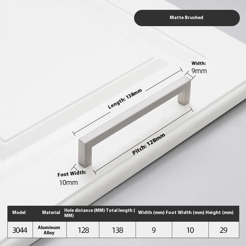 10-33Cm Black Cabinet Handles Stainless Steel Square Closet Drawer Cupboard Pulls Bathroom Door Knobs Furniture Kitchen Handle