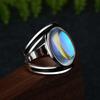 Wish New Inlaid Colorful Moonstone Ring Women's Retro Epoxy Geometric Ring 2026