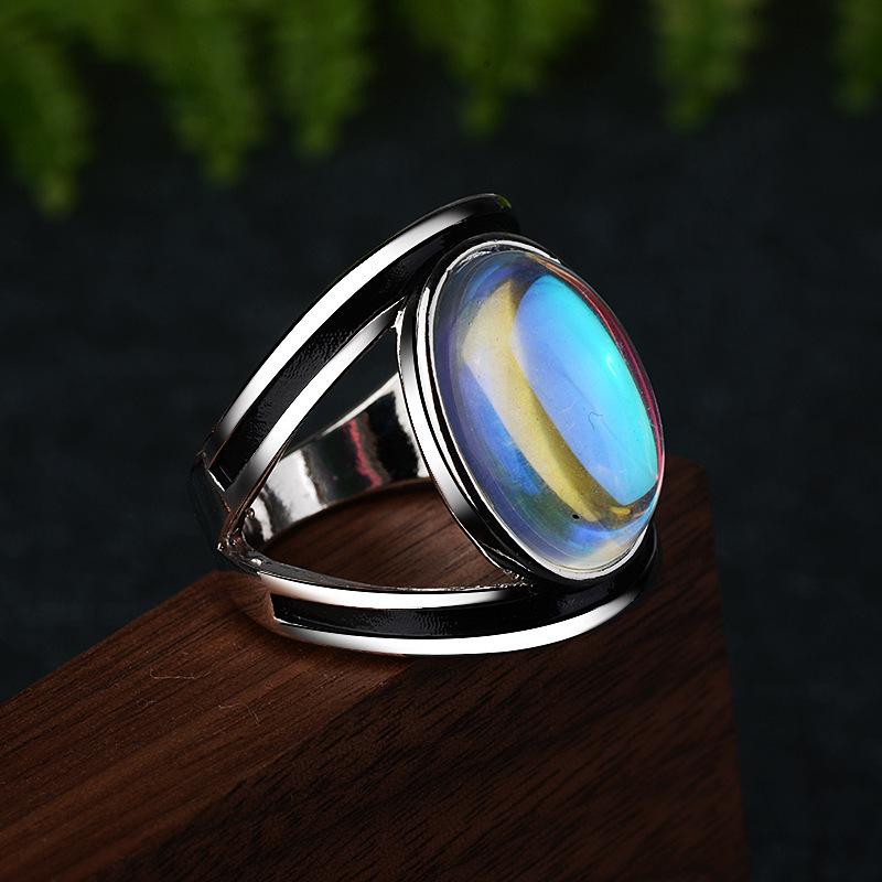 Wish New Inlaid Colorful Moonstone Ring Women s Retro Epoxy Geometric Ring 2026 no. 6