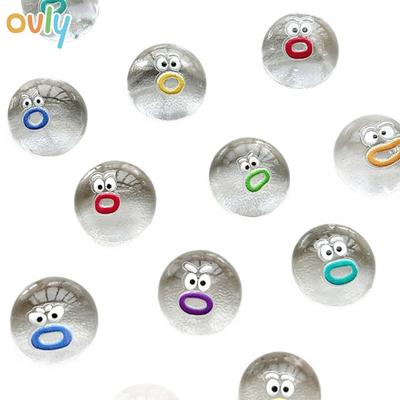 Cremiger Schlamm-Sensorischer Squishy-Spielzeug Transparente Cartoon-Stressabbau-Kugel Mini-Ausdrücke Wiederverwendbares Fidget-Sensorikspielzeug für Kinder/Erwachsene Angstabbau