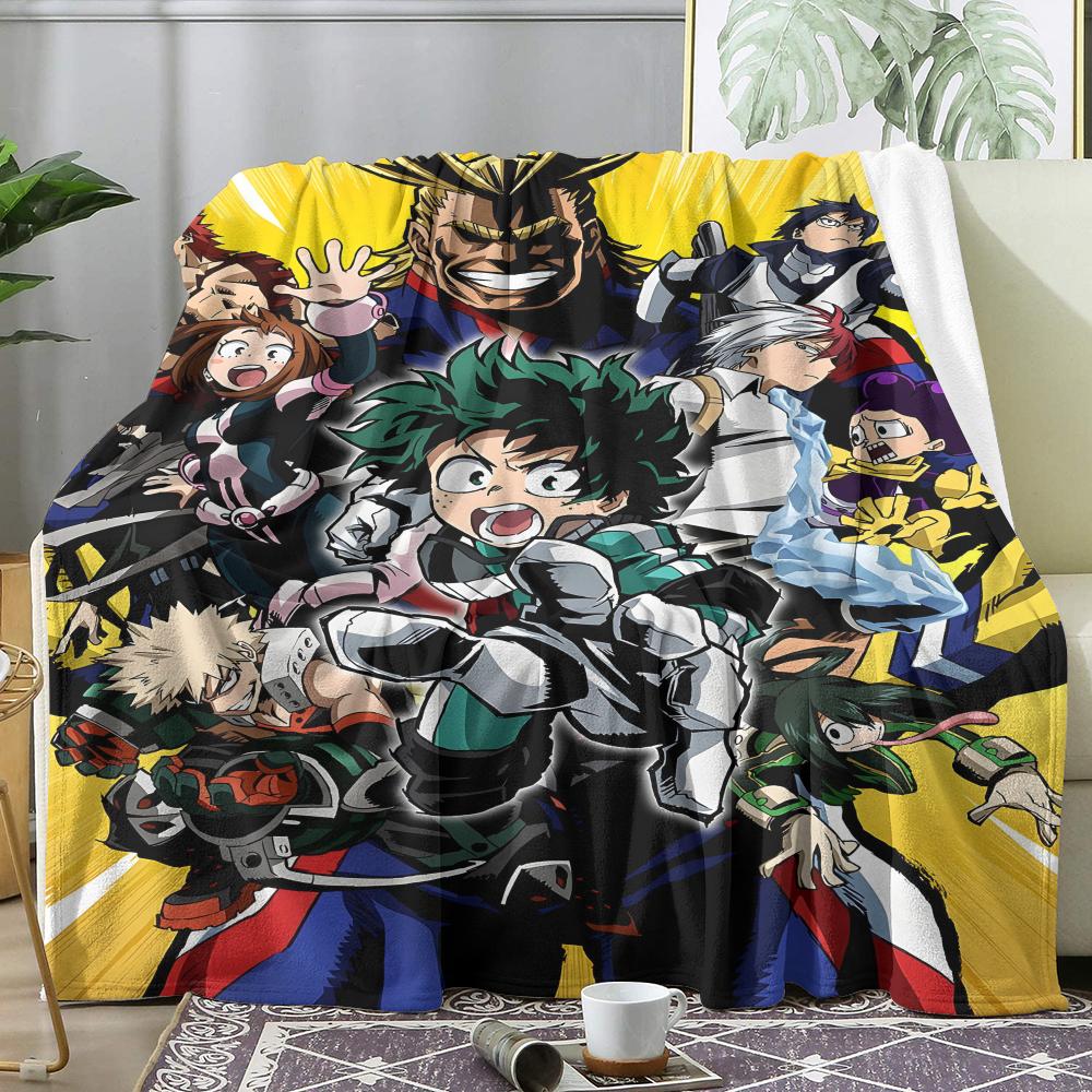 My Hero A-Academia Anime Throw Soft Flannel Throw Summer AC Blanket Lightweight Cool Nap Blanket for Sofa Bed Couch Travel