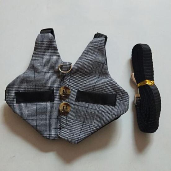 Rabbit Harness Gentleman Fabric Pet Vest Design Leashes Walking Safety Chest Strap