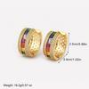 Nidin Hot Sale Vintage Rainbow Cubic Zirconia Geometric Hoop Earrings For Women Female Personality Fashion Ear Jewelry Gifts