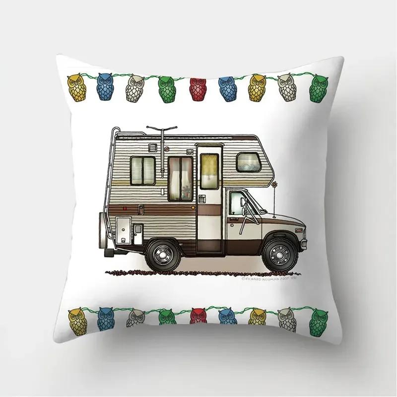 

Счастливый Караван Сова Кемпер Узор Подушка Наволочка Полиэстер Чехол для Подушки Декоративная Подушка Диван Гостиная Украшение Наволочка 66x66cm небесно-голубой