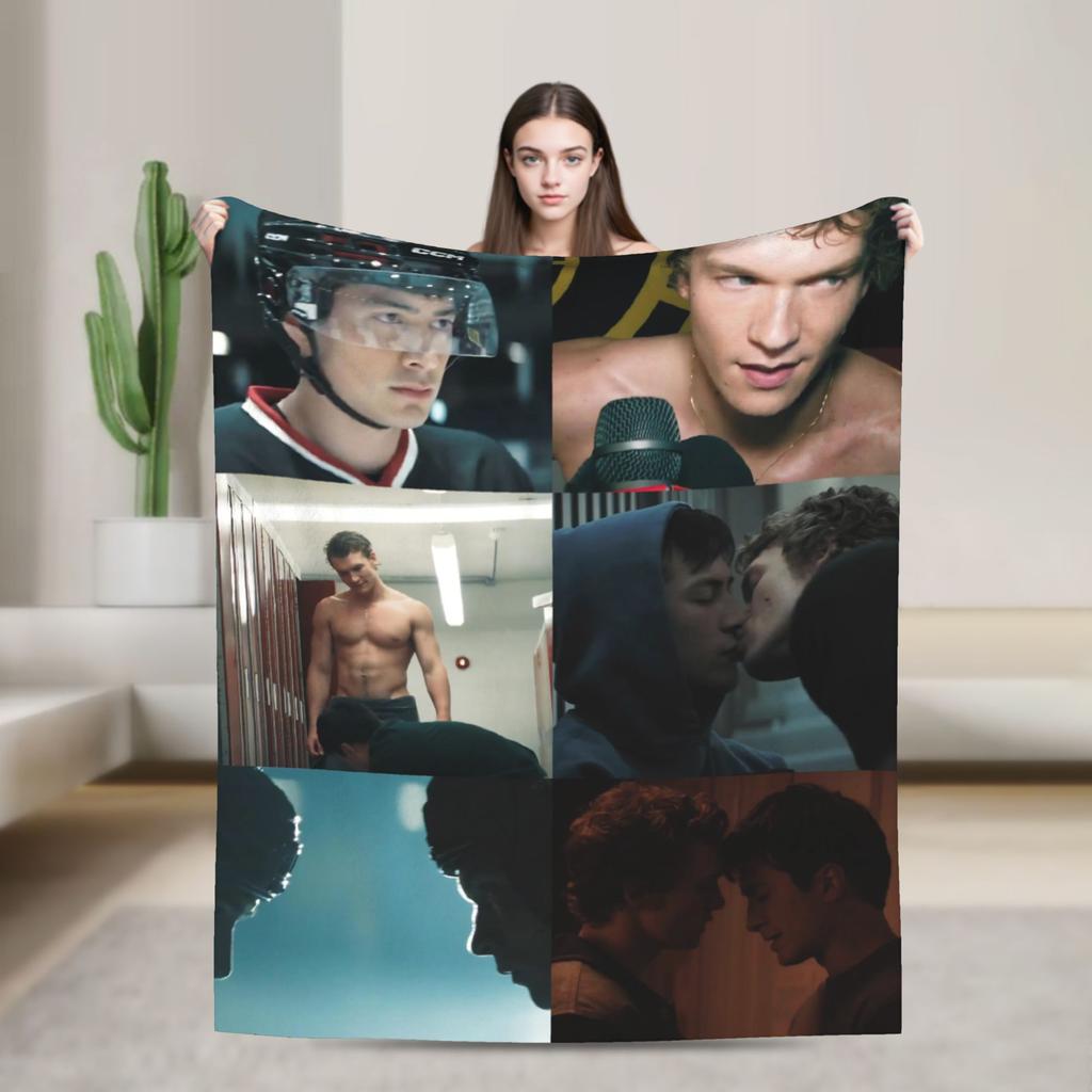 Heated Rivalry Movie Knitted Blankets Fleece Throw Blanket Bed Sofa Decoration Soft Warm Bedsprea