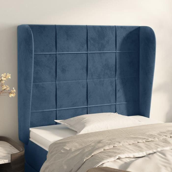 VidaXL Headboard with Ears Dark Blue 83x23x118-128 Cm Velvet3117990