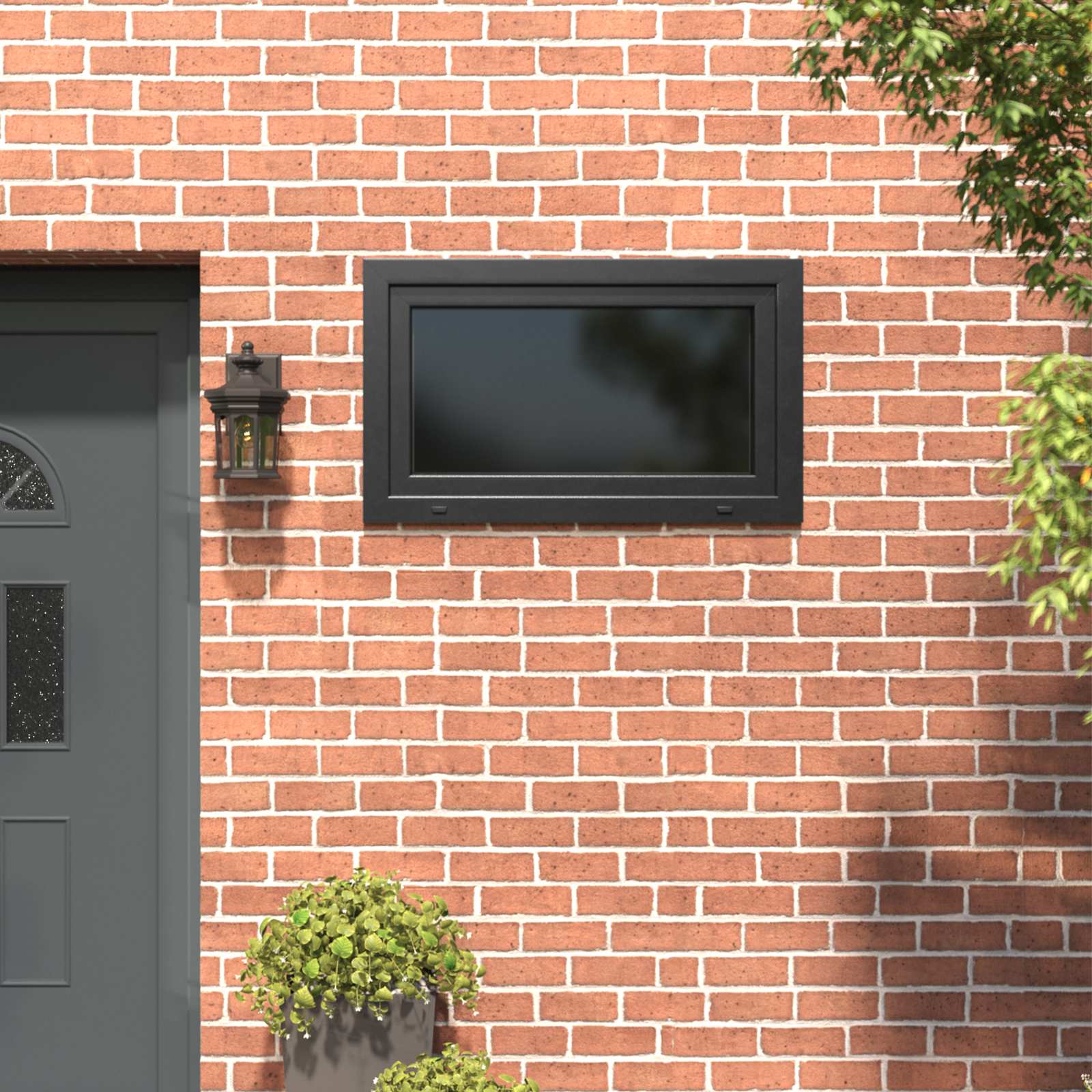 Kellerfenster RISOR 100 x 60 cm PVC und Glas Anthrazit