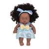 8inch Soft Reborns African Doll For Children's Daily Comforting Imaginative Pretend Play Parenting Game Collectible Toy