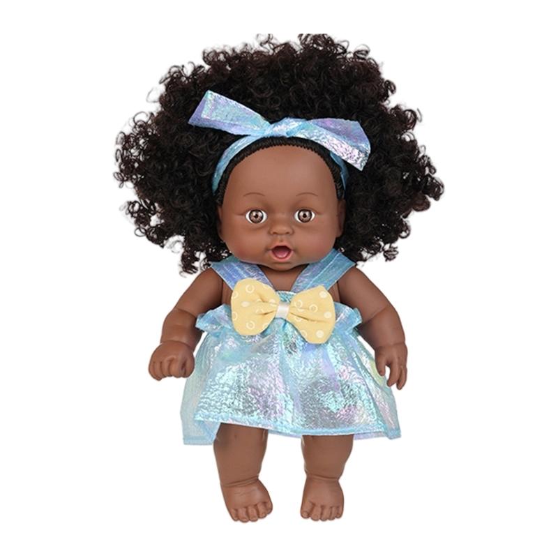 

8inch Soft Reborns African Doll For Children s Daily Comforting Imaginative Pretend Play Parenting Game Collectible Toy
