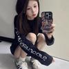 2025 Autumn Korean Letter Print Long Sleeve T-shirt for Men & Women