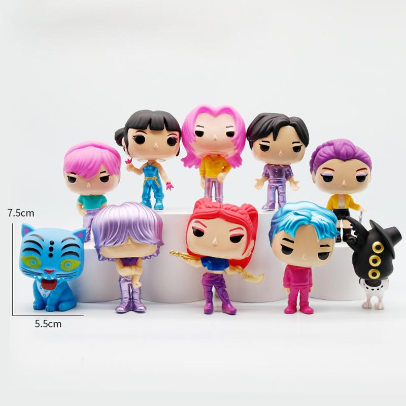 10pcs Kpop Demon Hunters Figure Pvc Model Anime Figurine Collection Statue Desk Decoration Dolls Children Toys Halloween