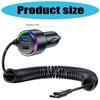 Universal 75W Car Fast Charging with build  In Spring Cable Three  Port  Mobile Phone Charger for Efficient Power Delivery
