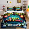 Christmas Tree and Ornaments Pattern Bedding Set (1 Duvet Cover, 2 Pillowcases, Duvet Not Included)