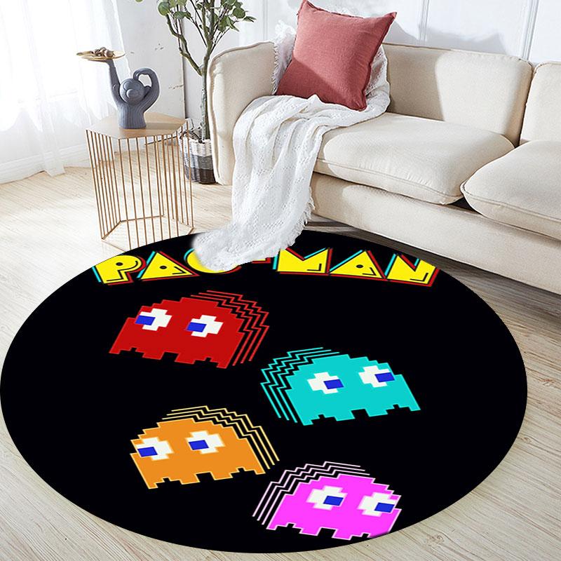 Pac‑Man Poster Pattern Round rug,Carpet Rug for Living Room Bedroom Playroom ,Non-slip Floor Mat,Holiday Gifts and Birthday Gifts.