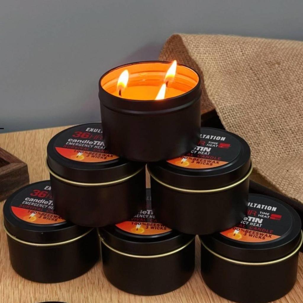 Power Outage Candles Unscented Candles with Jar 36 Hours Long Burning 3-Wick Lamp for Home Outdoor Activities Survival Fishing