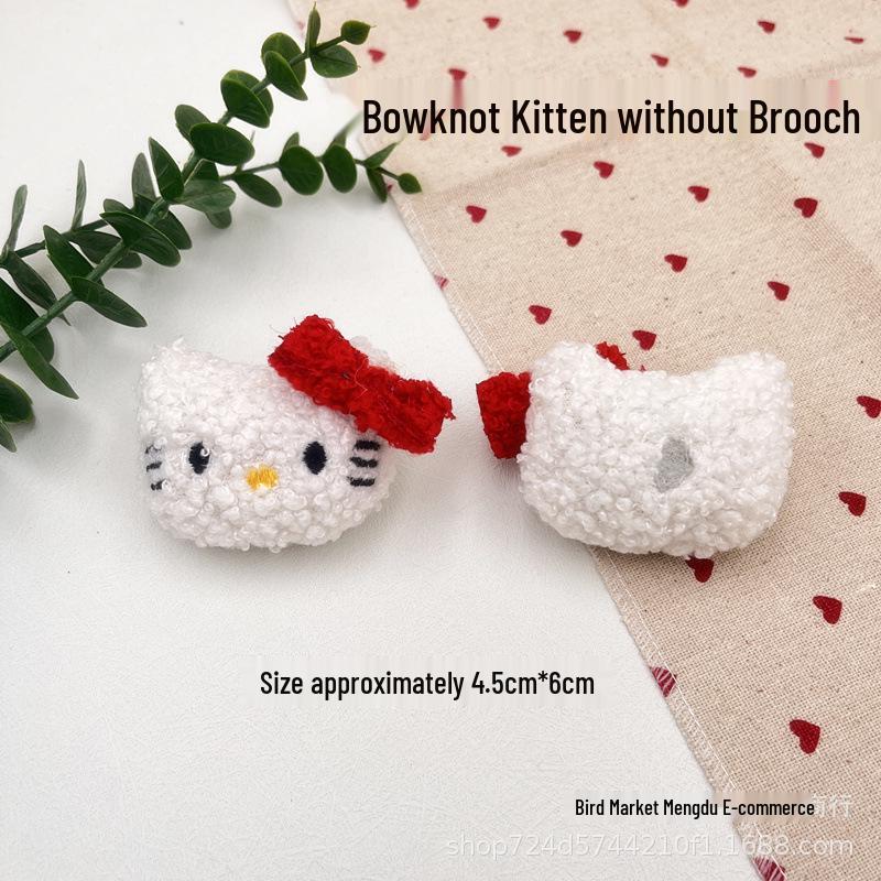 Cozy Cartoon Teddy Fleece Brooch & Scarf Accessories Set for Autumn/Winter