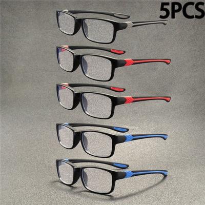 5 Pairs of Men's Fashionable Reading Glasses Lightweight and Durable Design Suitable for Sports and Daily Wear