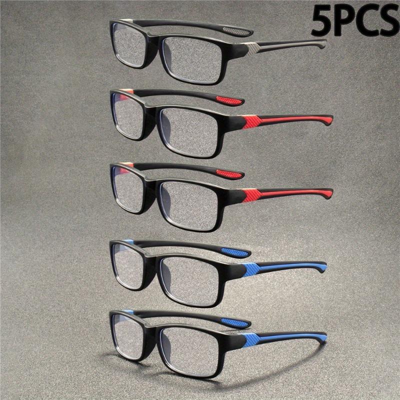 5 Pairs of Men's Fashionable Reading Glasses Lightweight and Durable Design Suitable for Sports and Daily Wear