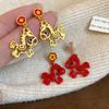 Lovely Delicate Drip Oil Hollow Pony Earrings Year Of The Horse Sweet Simple Earrings New Year Jewelry Accessories Gifts