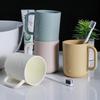 Large Capacity Plastic Toothbrush Holder Cup With Handle Modern Bathroom Mouthwash Cup For Home Hotel Travel Dormitory