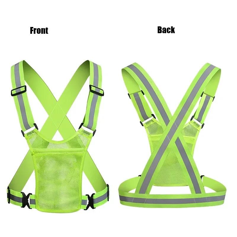 Colete de Segurança Unisex de Alta Visibilidade Leve em 4 Cores Com Bolsa de Armazenamento Para Construção Noturna Ciclismo Casaco de Trânsito Corrida Trabalho