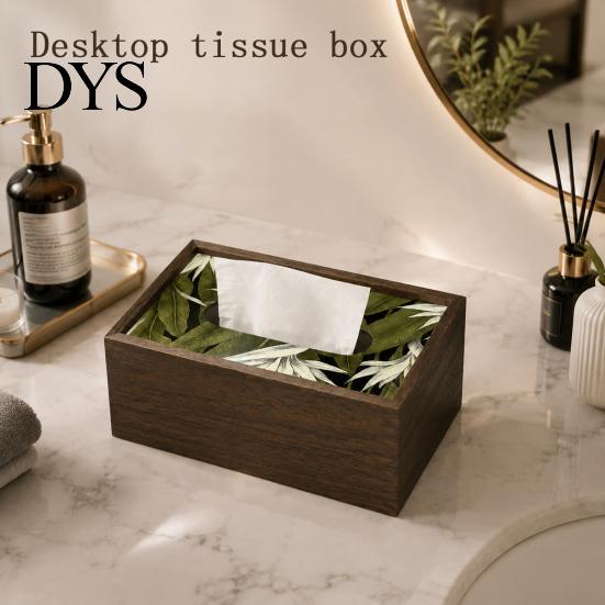 Large Capacity Tissue Case Wooden Box Cover, Rectangular Paper Towel Dispenser, Decorative Napkin Storage Bedroom Cover Organizer for Office Desk Home