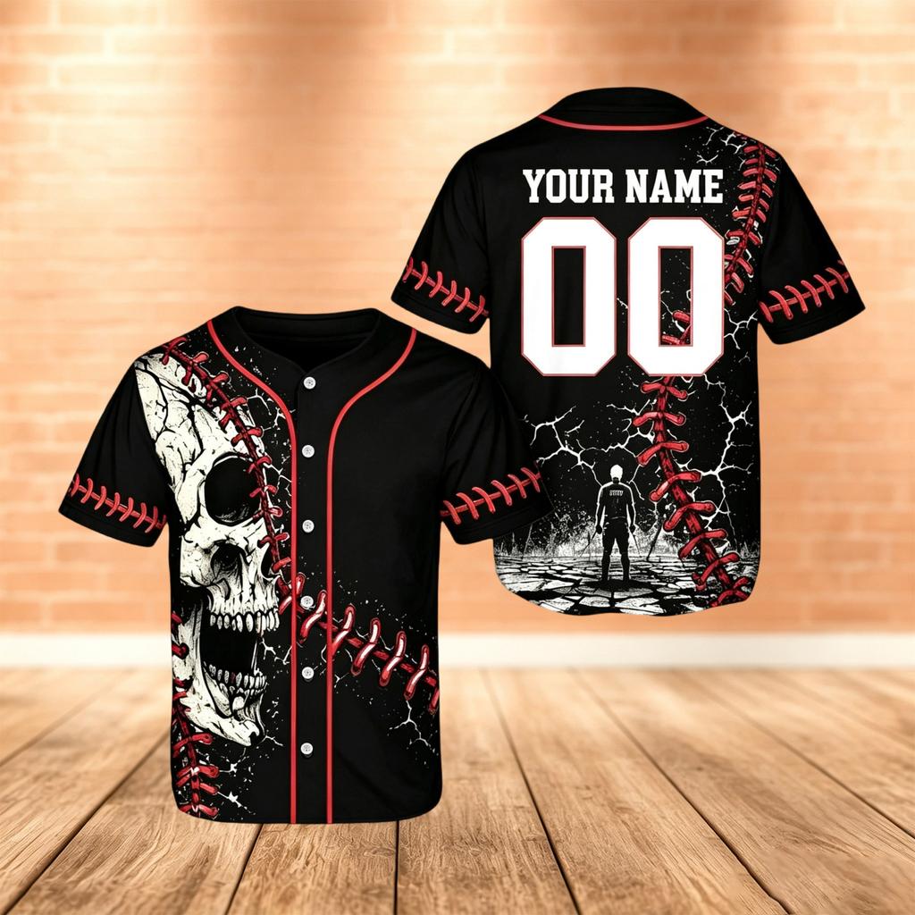 Custom Halloween Baseball for Men Women and Kids Sports Team Top