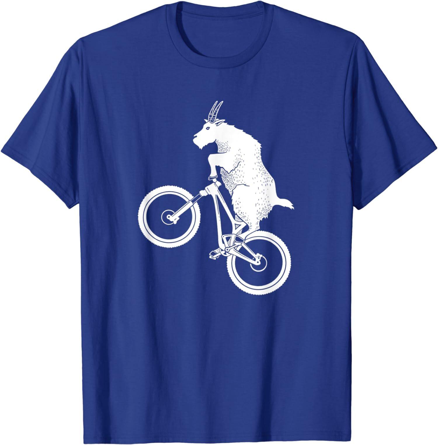 Mountain Bike Goat Funny Bicycle Day For Goat Lover Unisex T-Shirt S разноцветный