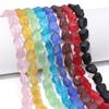 12x15mm Frosted Glass Faceted Beads for DIY Bracelets & Necklaces